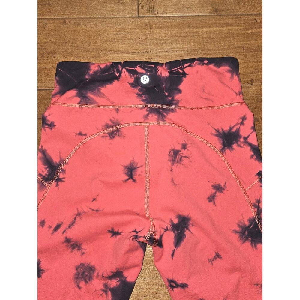 Lululemon Wunder Train High Rise Tight 25” Size 6 Tie Dye Carnation Red Black - Picture 4 of 9